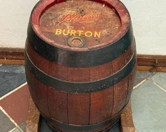 Vintage wooden cask from the historic Bass Brewery in Burton-upon-Trent, England