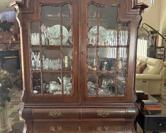 Available now! Ornate walnut Bombay style base cabinet 