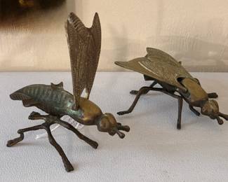 Vintage Metal Fly/Insect Ashtrays