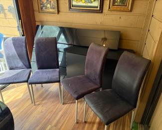 Available now! Set the f 4 Chrome Base Contemporary Chairs