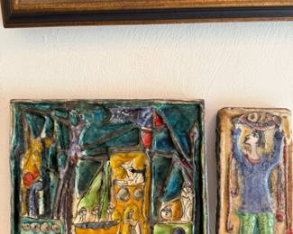 Signed De Simone wall plaques, 12" x 12", 4" x 12"