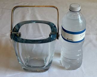 Mid Century Chrome and Glass Mini Ice Bucket