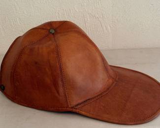 Leather baseball cap