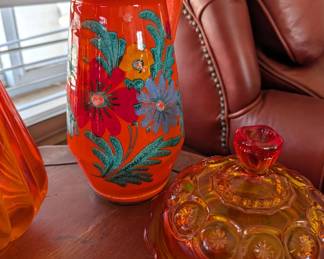 Italian floral ceramic vase