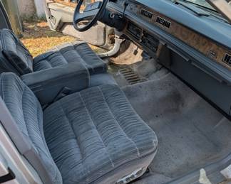 Blue interior of the Buick!