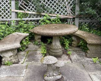 Outdoor cement patio set