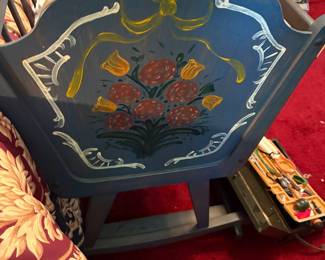 French hand painted cradle 