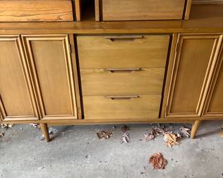 Saverio Vignola bleached walnut MCM  floating shelfs