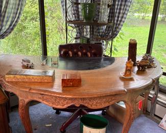 French provincial 1/2 moon desk