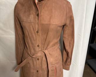 Suede coat dress
