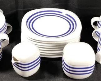 Rosenthal Studio Line Suomi Concept 3 Porcelain Table wear Blue Stripes Designed By Tomorrow Sarpane
