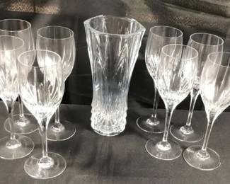 Matching Set Of Vintage Pressed Clear Crystal Steamwear