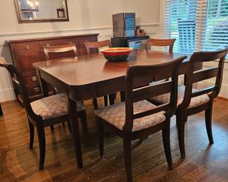 Craftique dining room table and newly upholstered chairs