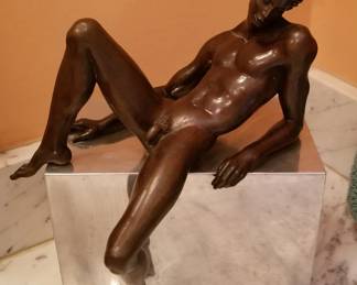 Artist Gary Choate bronze & aluminum male nude