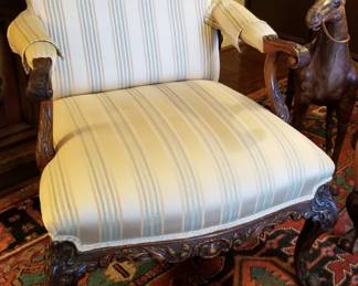 Detail: Chippendale style armchair