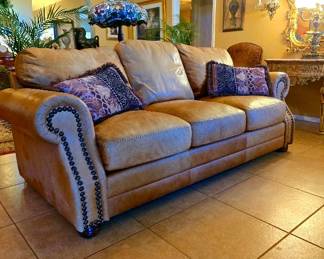 Cambio Cow Hide Studded Sofa