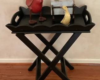 Scalloped Tray Table And Decor