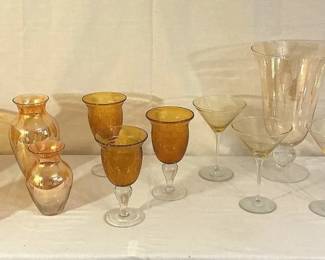 Amber And Yellow Glassware