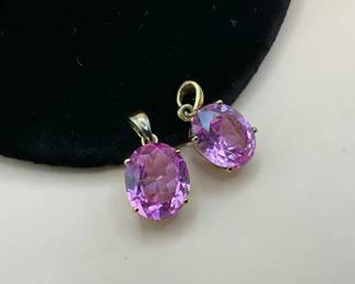 Two Pink Sapphire Pendants