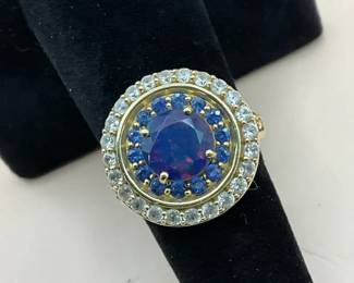 10K Black Opal Ring