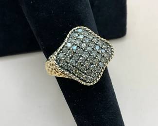 10K Yellow Gold  Grey Diamond Ring