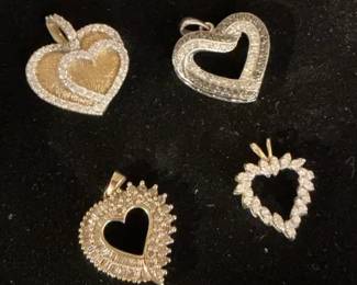 Diamond Heart Pendants
