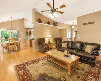 Thomasville Living and Dining Room Furniture, Custom Chairs, Lamps (2), Rug, Decor, Pottery