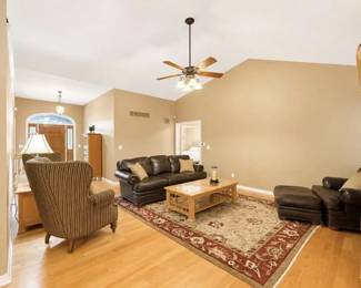 Thomasville Living Room Furniture, Custom Chairs(2), Rug, Decor, Lamp (2)