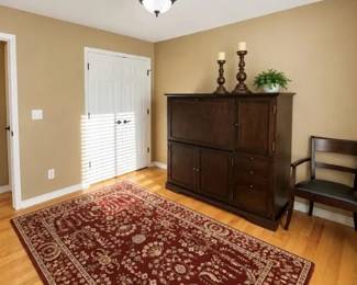 Office Pottery Barn Desk, Rug, Desk Chair Decor