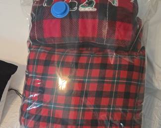 Disney Mickey & Minnie Mouse Christmas Plaid Pillow