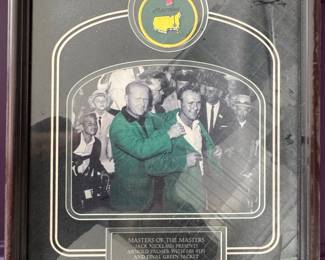 Jack Nicklaus & Arnold Palmer 1964 Masters Commemorative Photo Display