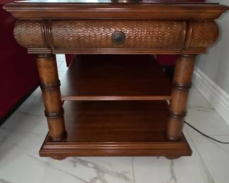 Tommy Bahama Style Bamboo and Rattan End Table