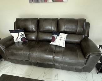 Modern Leather Power Reclining Sofa