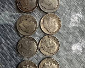 1946-1964 Roosevelt Silver Dimes (16 Coins)