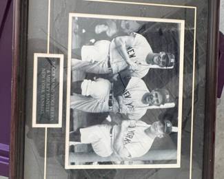 Roger Maris, Yogi Berra, and Mickey Mantle Signed Photo Collage
