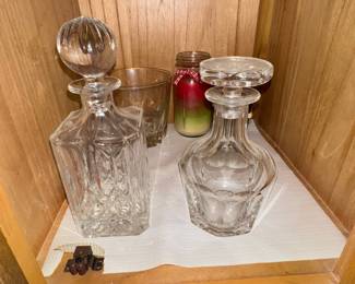 Vintage Cut Crystal Decanter Pair