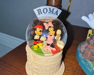 Disney Mickey and Minnie Mouse 'Roma' Souvenir Snow Globe