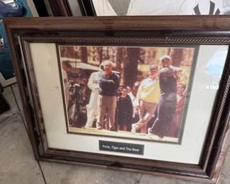 Arnie, Tiger and The Bear "Passing of the Torch" Framed Golf Photograph