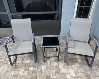 3-Piece Outdoor Sling Rocking Bistro Set