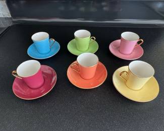 Classic Coffee & Tea Pastel Espresso Cup and Saucer Set