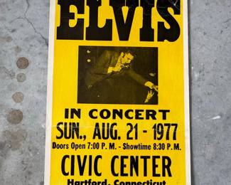 Elvis Presley 1977 Hartford Civic Center Concert Poster - 'The Tour That Never Was'