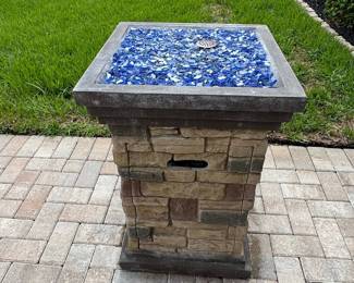 Faux Stone Square Propane Fire Pit Table