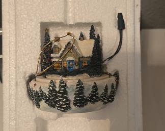 Thomas Kinkade Lighted Christmas Cottage Ornament