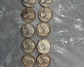 Lot of US 90% Silver Coins: Morgan Dollars, Peace Dollars, Quarters, Dimes, and Half Dollars