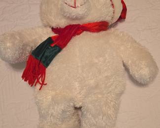 Vintage K-Mart "Our Christmas Bear" Plush with Santa Hat and Scarf