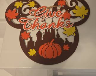 Disney Mickey Mouse Halloween & Thanksgiving Double-Sided Wall Sign