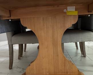 Subrtex Tufted Upholstered Dining Chairs and Pedestal Table Set