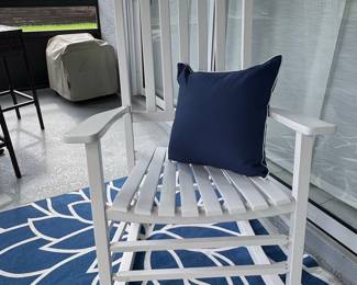 White Painted Wooden Porch Rocking Chair