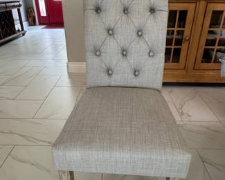 Subrtex Tufted Upholstered Dining Chairs and Pedestal Table Set