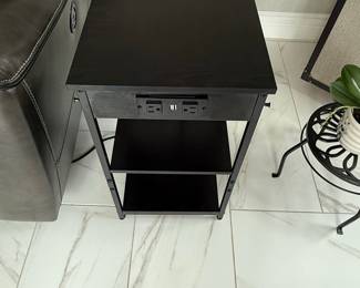 Modern 3-Tier End Table with Charging Station